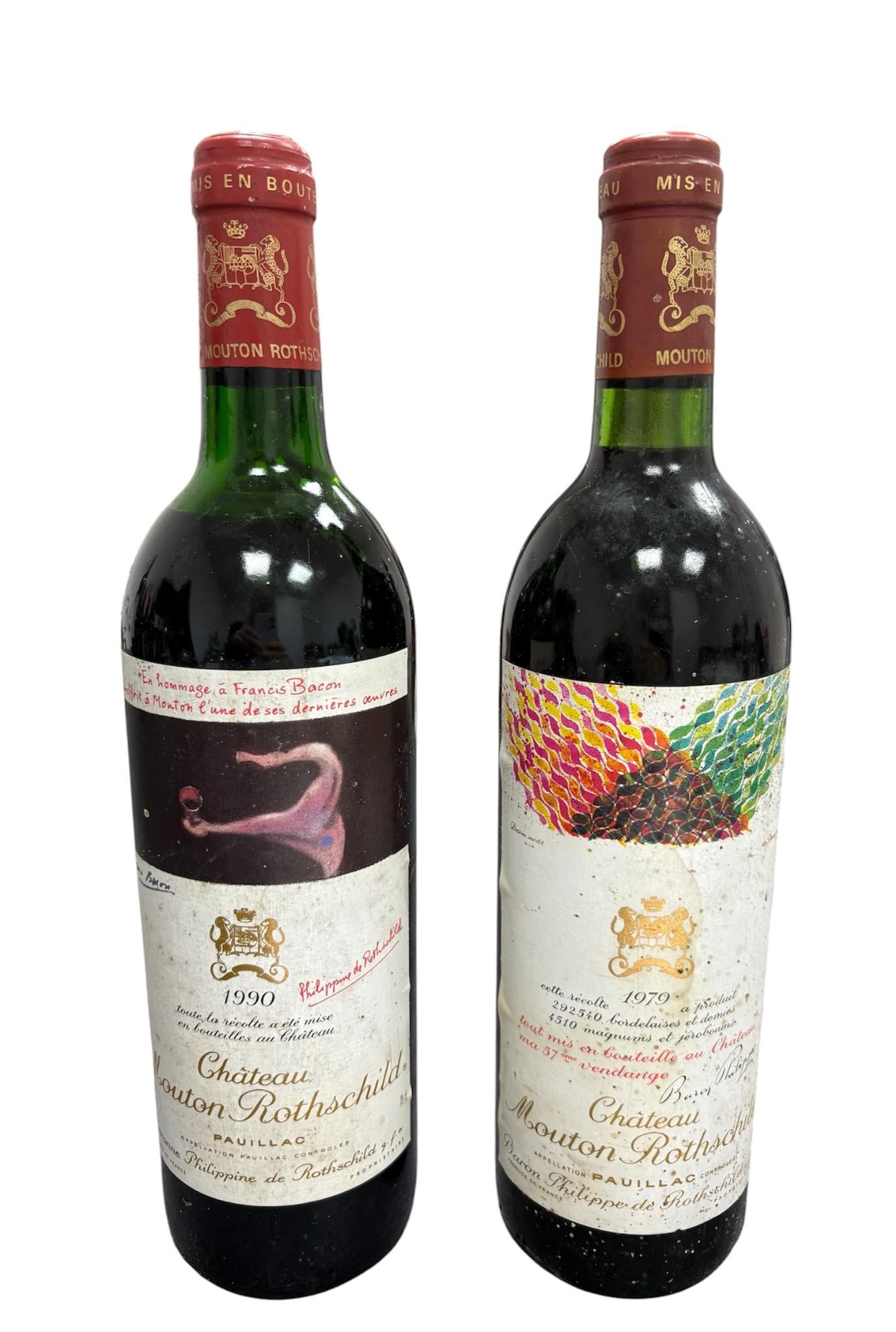 2 bouteilles Château Mouton Rothschild 1979 et 1990, 150–200 €